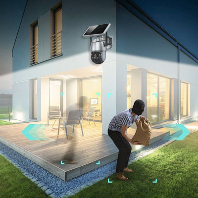 Solar 360-degree Surveillance Camera With Full Color Night Vision