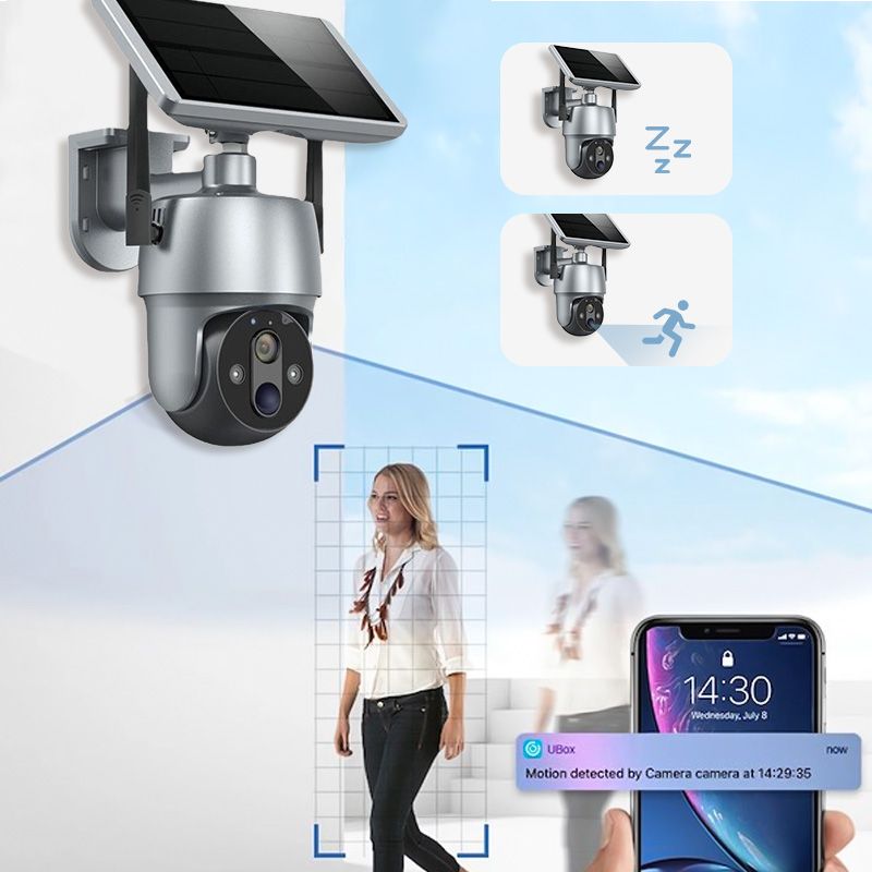 Solar 360-degree Surveillance Camera With Full Color Night Vision