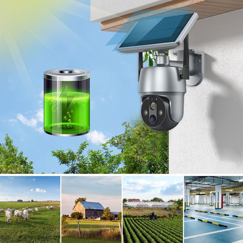 Solar 360-degree Surveillance Camera With Full Color Night Vision