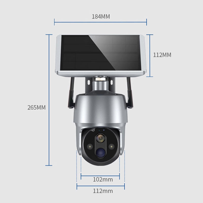Solar 360-degree Surveillance Camera With Full Color Night Vision