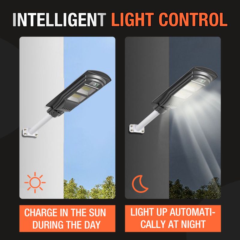 Pousbo 60W Solar LED Street Light 2000 Lumen Outdoor Lamp
