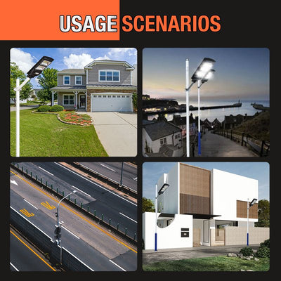 Pousbo 60W Solar LED Street Light 2000 Lumen Outdoor Lamp
