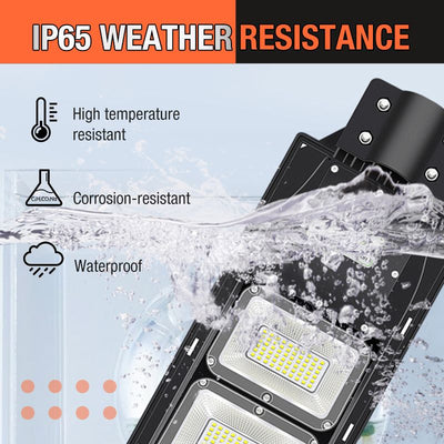 Pousbo 60W Solar LED Street Light 2000 Lumen Outdoor Lamp