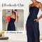 Women's Off Shoulder Jumpsuit Wide Leg Elegant Casual Romper
