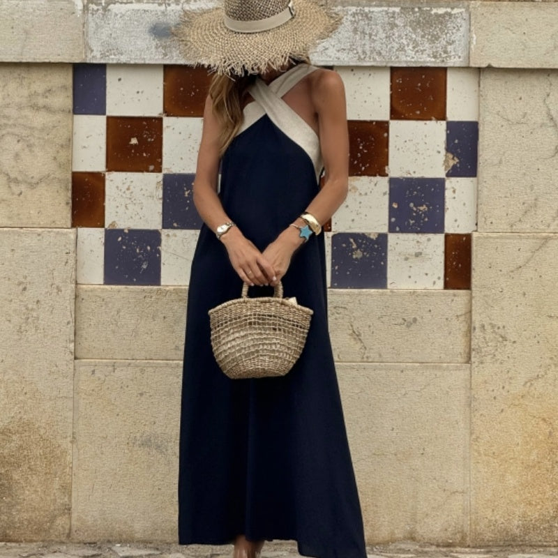 Women's Halter Neck Maxi Dress Sleeveless Elegant Summer Style