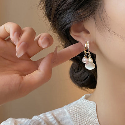 Elegant Pearl Cats Eye Earrings For Women Jewelry Gift