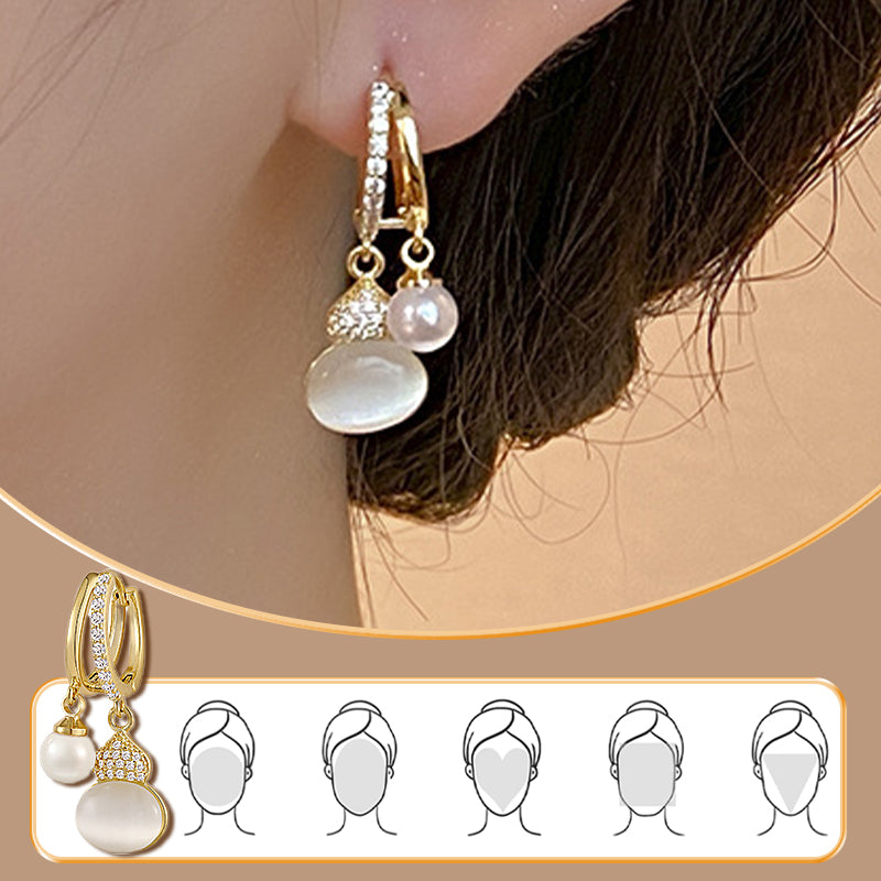 Elegant Pearl Cats Eye Earrings For Women Jewelry Gift