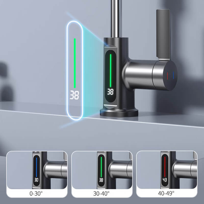 Pull-out Kitchen Faucet With Digital Display And Adjustable Lift