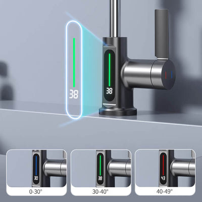 Pull-out Kitchen Faucet With Digital Display And Adjustable Lift
