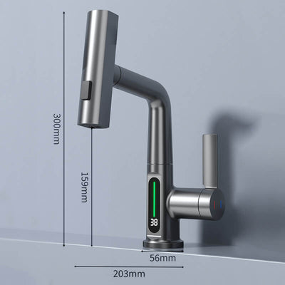 Pull-out Kitchen Faucet With Digital Display And Adjustable Lift