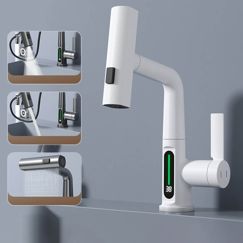 Pull-out Kitchen Faucet With Digital Display And Adjustable Lift