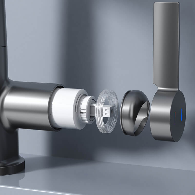 Pull-out Kitchen Faucet With Digital Display And Adjustable Lift