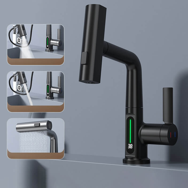 Pull-out Kitchen Faucet With Digital Display And Adjustable Lift