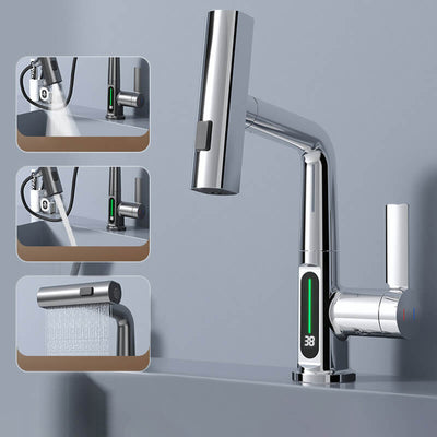 Pull-out Kitchen Faucet With Digital Display And Adjustable Lift