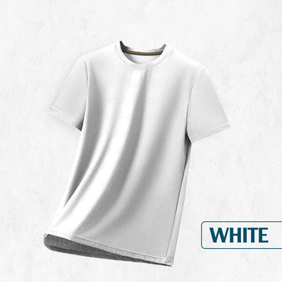 Breathable Waffle Knit T-Shirt Solid Color Short Sleeve
