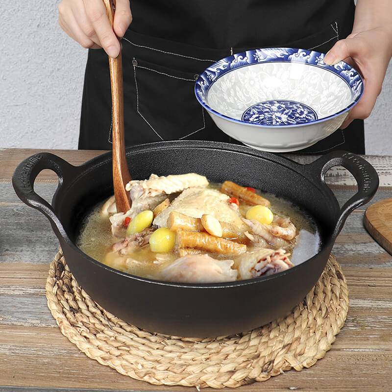 Cast Iron Pot Uncoated Durable Non Stick Cooking Pan