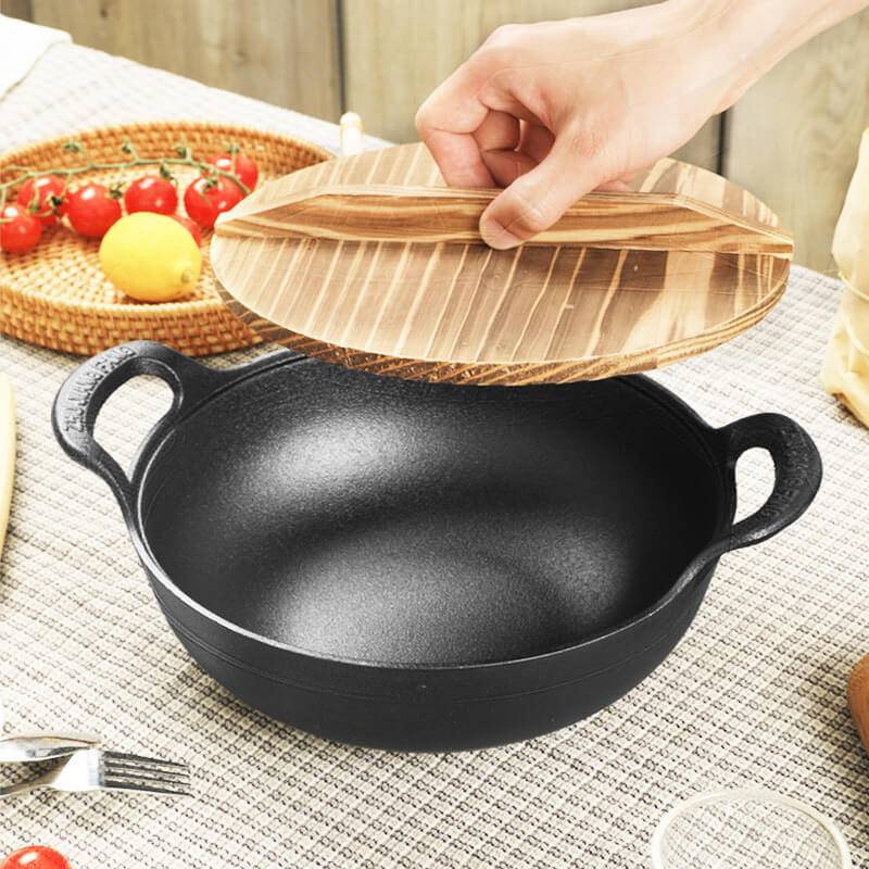 Cast Iron Pot Uncoated Durable Non Stick Cooking Pan