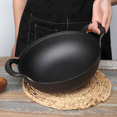 Cast Iron Pot Uncoated Durable Non Stick Cooking Pan
