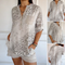 Women's Casual Printed Blouse With Stand Collar Stylish Design