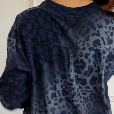 Women's Casual Printed Blouse With Stand Collar Stylish Design