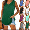 Summer V Neck Vest Solid Color Lightweight Casual Top
