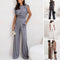 Women's Elegant Two-Piece Set Solid Color Stylish Outfit