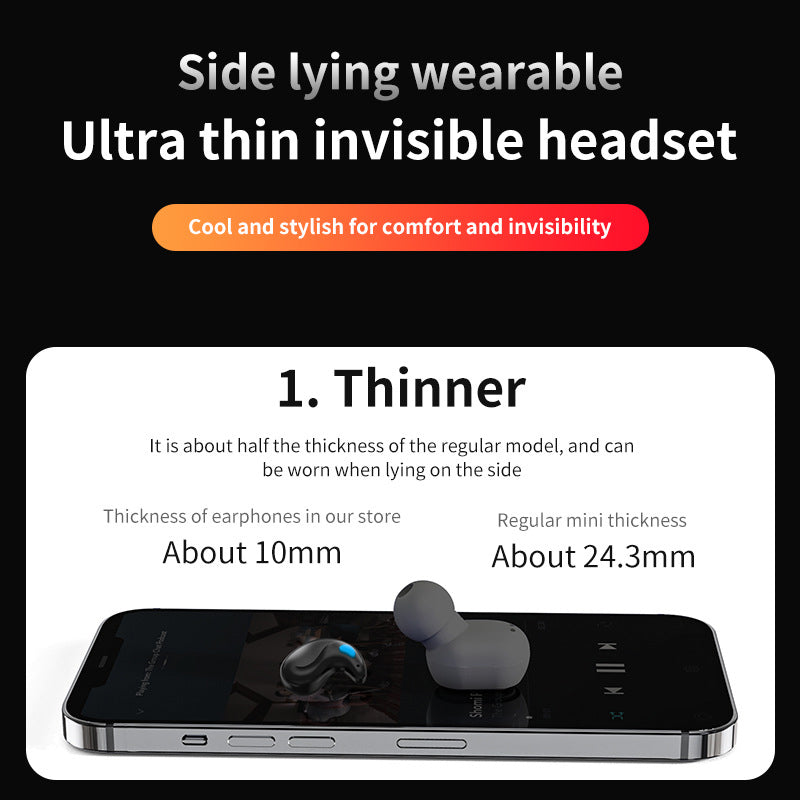 Mini Ultra-Thin Noise Canceling Sleep Earphones With Long Battery Life