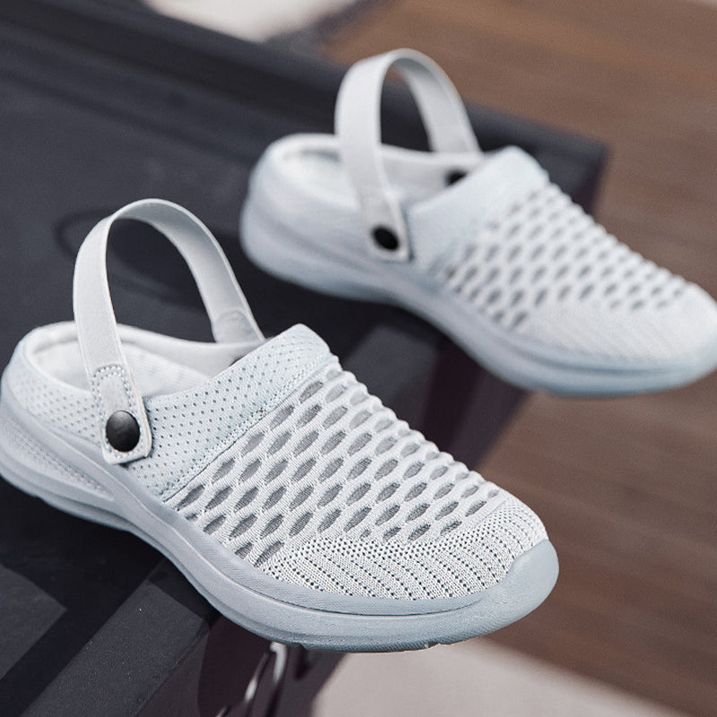 Breathable Mesh Sandals Lightweight Comfortable Half Slip On Shoes