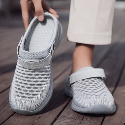 Breathable Mesh Sandals Lightweight Comfortable Half Slip On Shoes