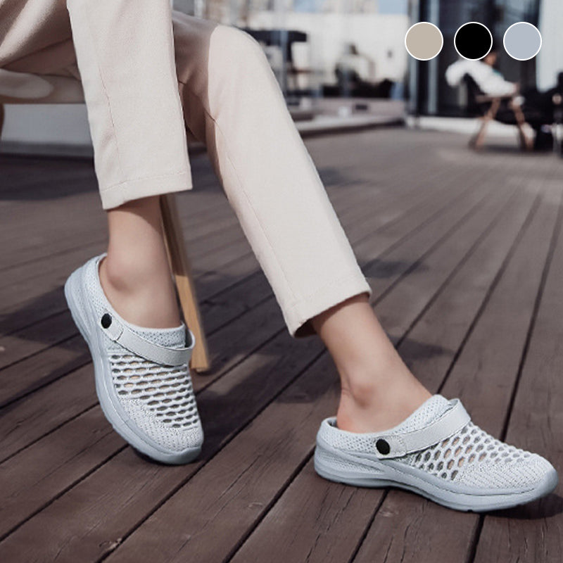 Breathable Mesh Sandals Lightweight Comfortable Half Slip On Shoes