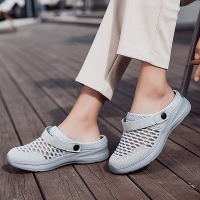 Breathable Mesh Sandals Lightweight Comfortable Half Slip On Shoes