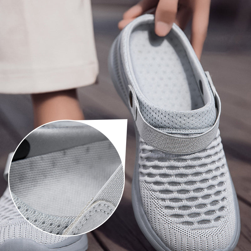 Breathable Mesh Sandals Lightweight Comfortable Half Slip On Shoes