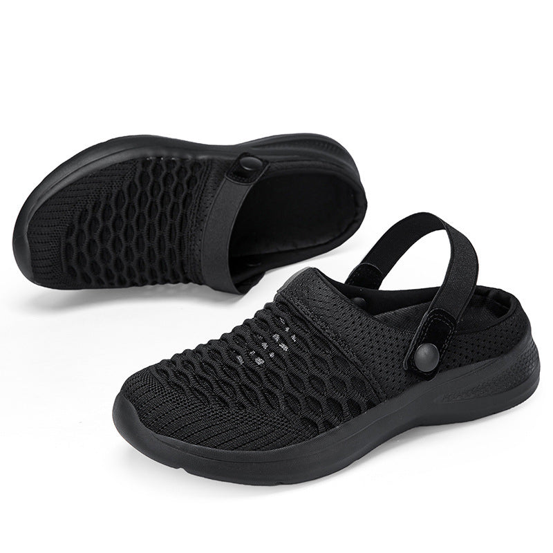Breathable Mesh Sandals Lightweight Comfortable Half Slip On Shoes