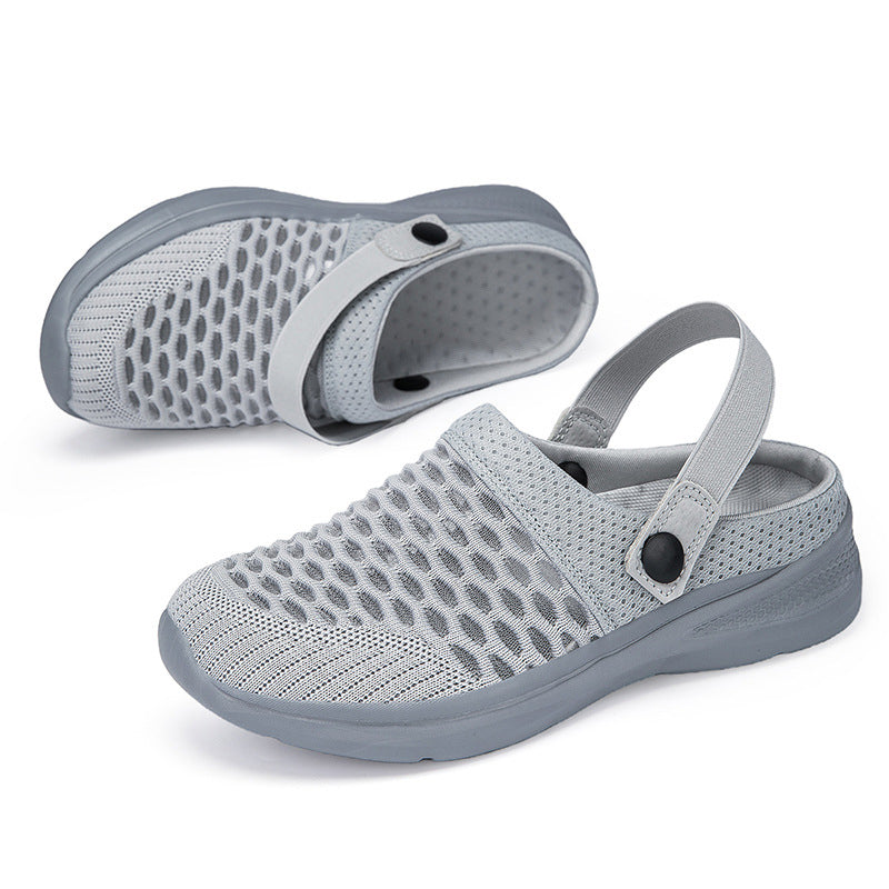 Breathable Mesh Sandals Lightweight Comfortable Half Slip On Shoes