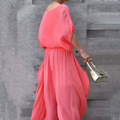 Chiffon 2-Piece Set Loose Top And Wide Leg Pants