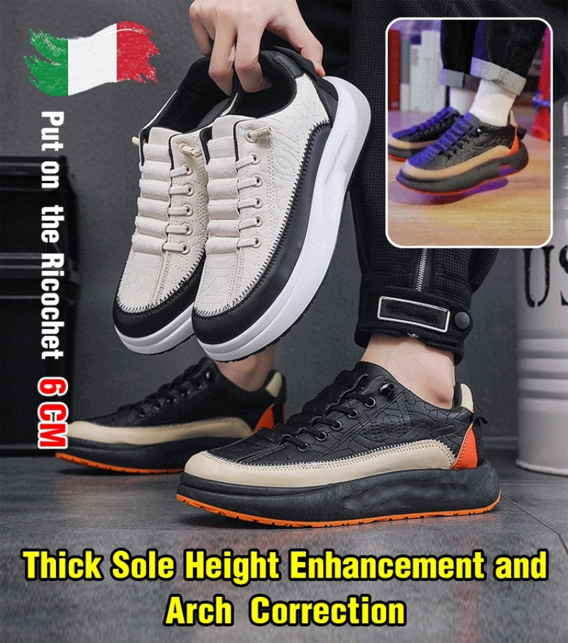 Men's Leather Casual Shoes With Thick Durable Soles