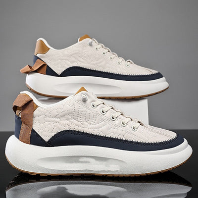 Men's Leather Casual Shoes With Thick Durable Soles