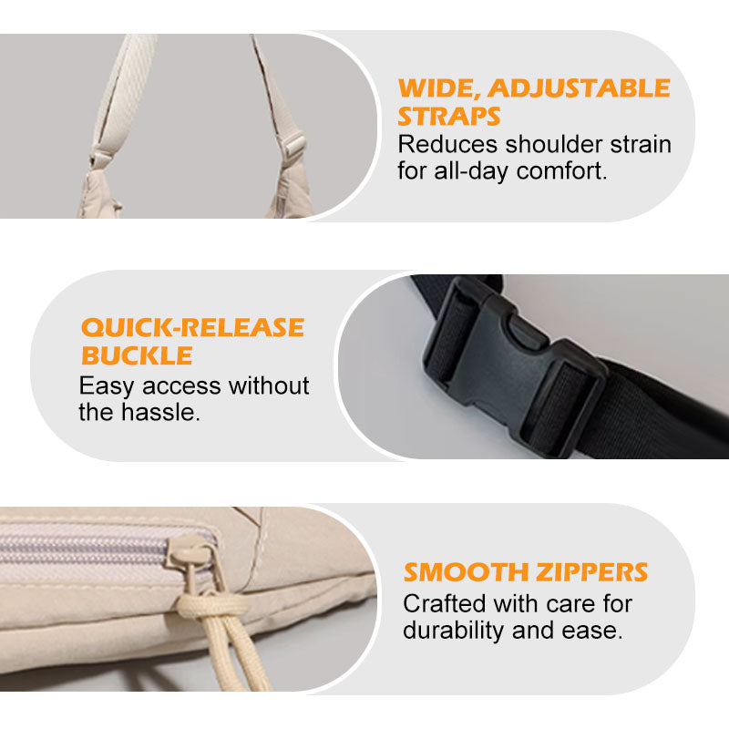 Unisex Large Capacity Crossbody Bag Spacious Durable Everyday Use