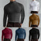 Mens High Neck Slim Fit Long Sleeve T-shirt Casual Stretch Top