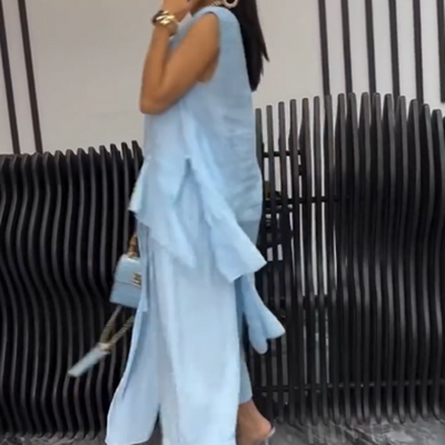 Women’s Two-Piece Set Sleeveless Top And Wide Leg Pants