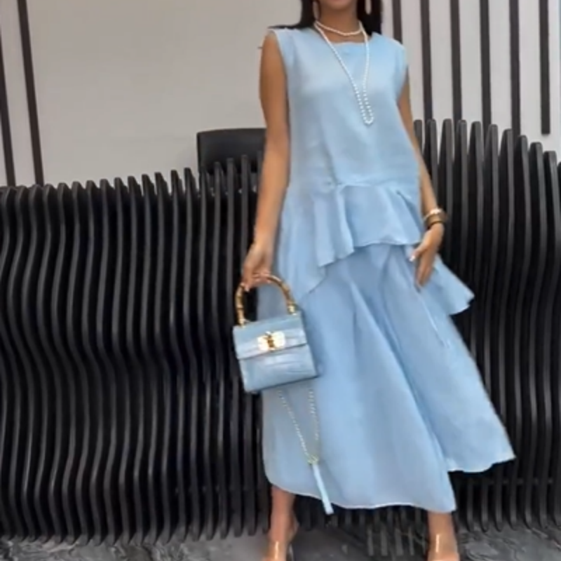 Women’s Two-Piece Set Sleeveless Top And Wide Leg Pants