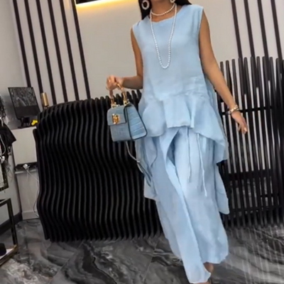 Women’s Two-Piece Set Sleeveless Top And Wide Leg Pants