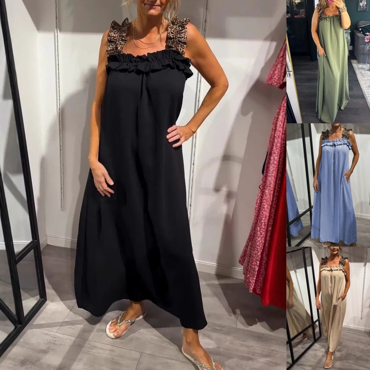 Women's Casual Sleeveless Maxi Dress With Pockets Lightweight Summer