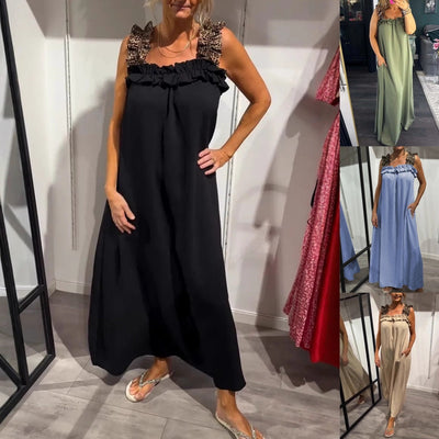 Women's Casual Sleeveless Maxi Dress With Pockets Lightweight Summer