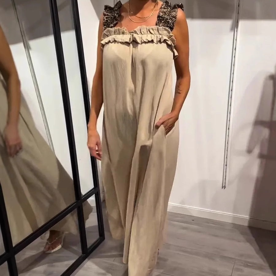 Women's Casual Sleeveless Maxi Dress With Pockets Lightweight Summer