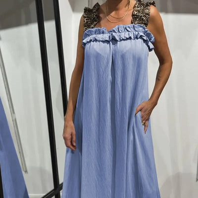 Women's Casual Sleeveless Maxi Dress With Pockets Lightweight Summer