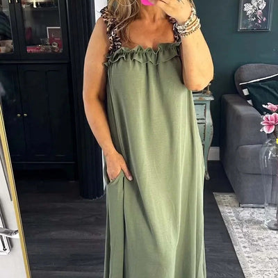 Women's Casual Sleeveless Maxi Dress With Pockets Lightweight Summer