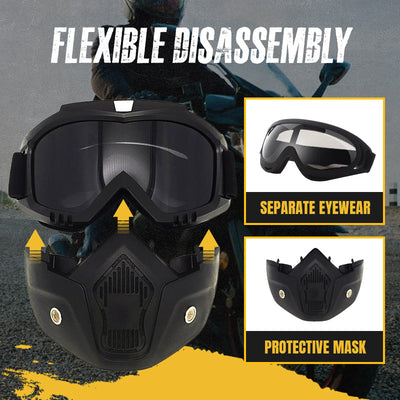 Full Face Goggles Detachable HD Anti-Fog Anti-Glare UV Protection