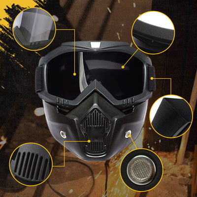 Full Face Goggles Detachable HD Anti-Fog Anti-Glare UV Protection