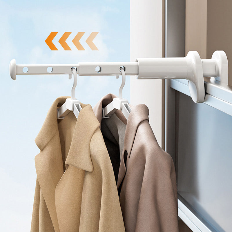 Extendable Clothes Hanger Rack 5-Hole Window Frame Organizer